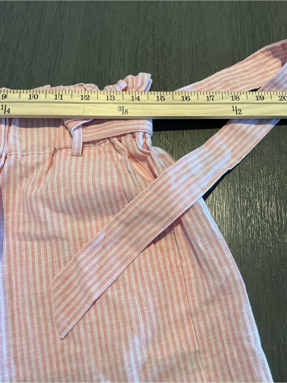 NWT GB Pink Striped Linen Blend Paperbag Shorts Size L - Picture 8 of 10
